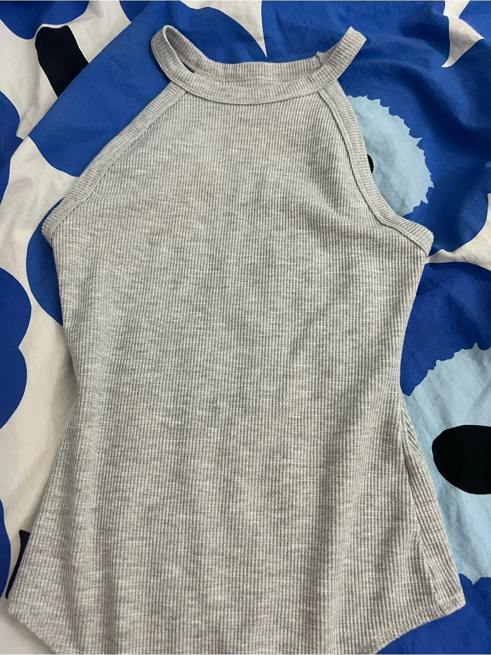 American Eagle Outfitters Ribbed Halter Bodysuit — Light Gray